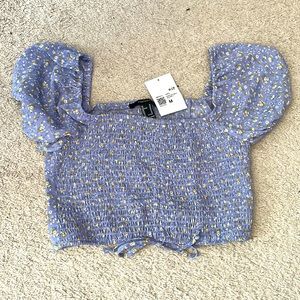 Forever 21 Smocked Crop Blouse. NEW WITH TAGS!